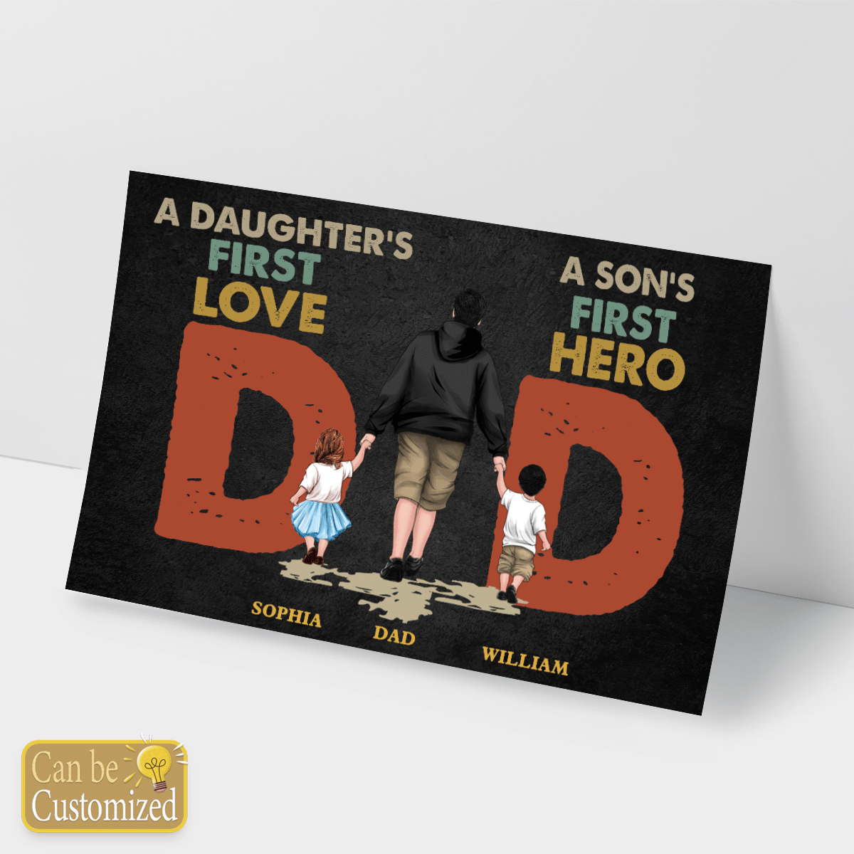 Gifts for Dad Personalized Wall Art Daughter's First Love Son's First Hero