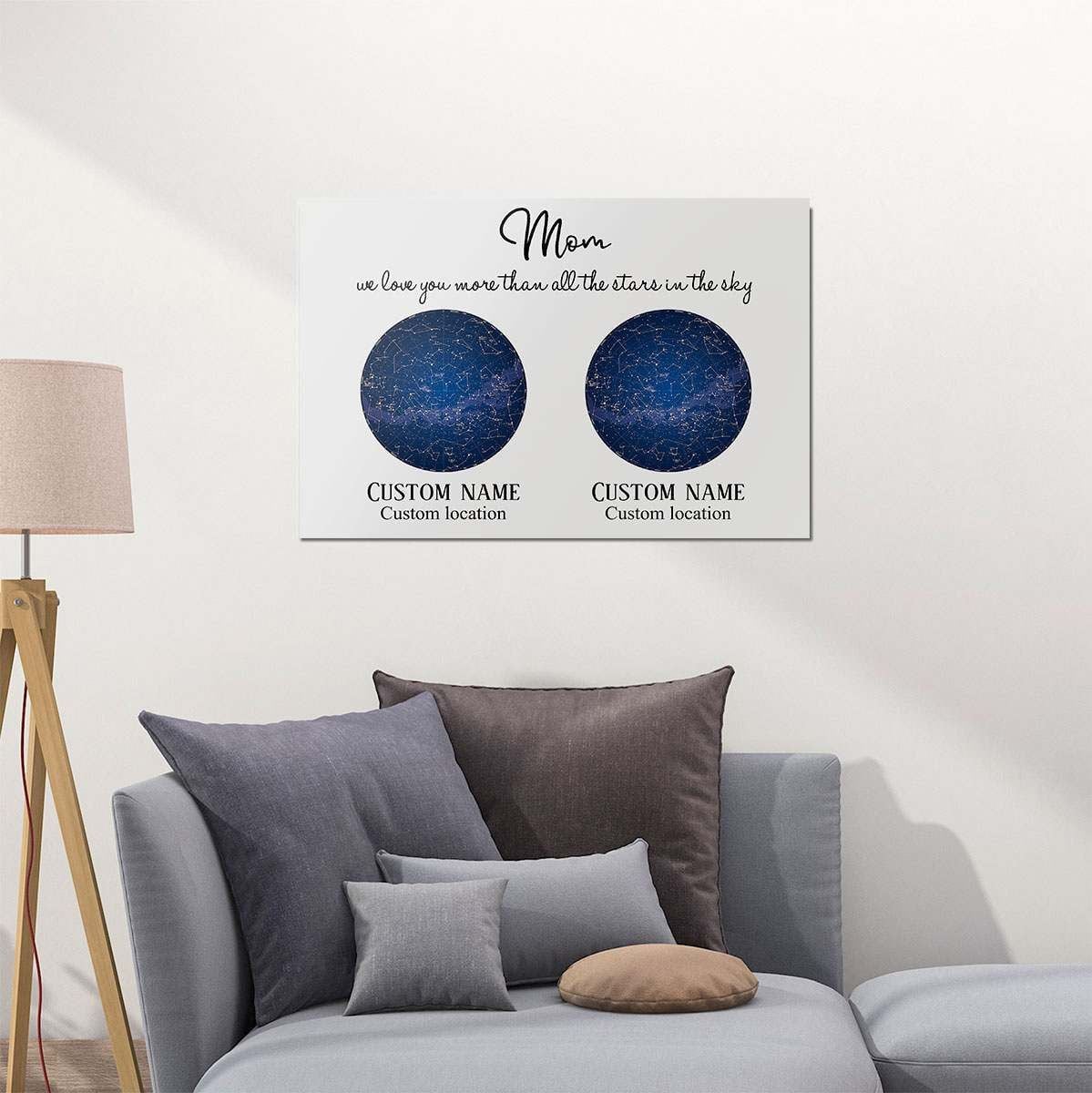 Gift For Mom 2 Constellation Maps We Love You More Than All The Stars
