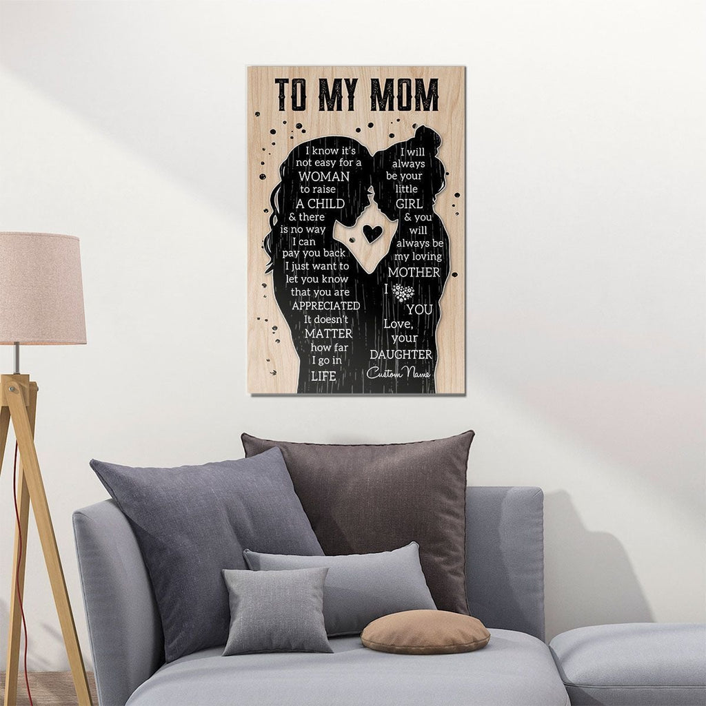 Gifts From Daughter To Mom Poster Silhouette Meaningful Quotes