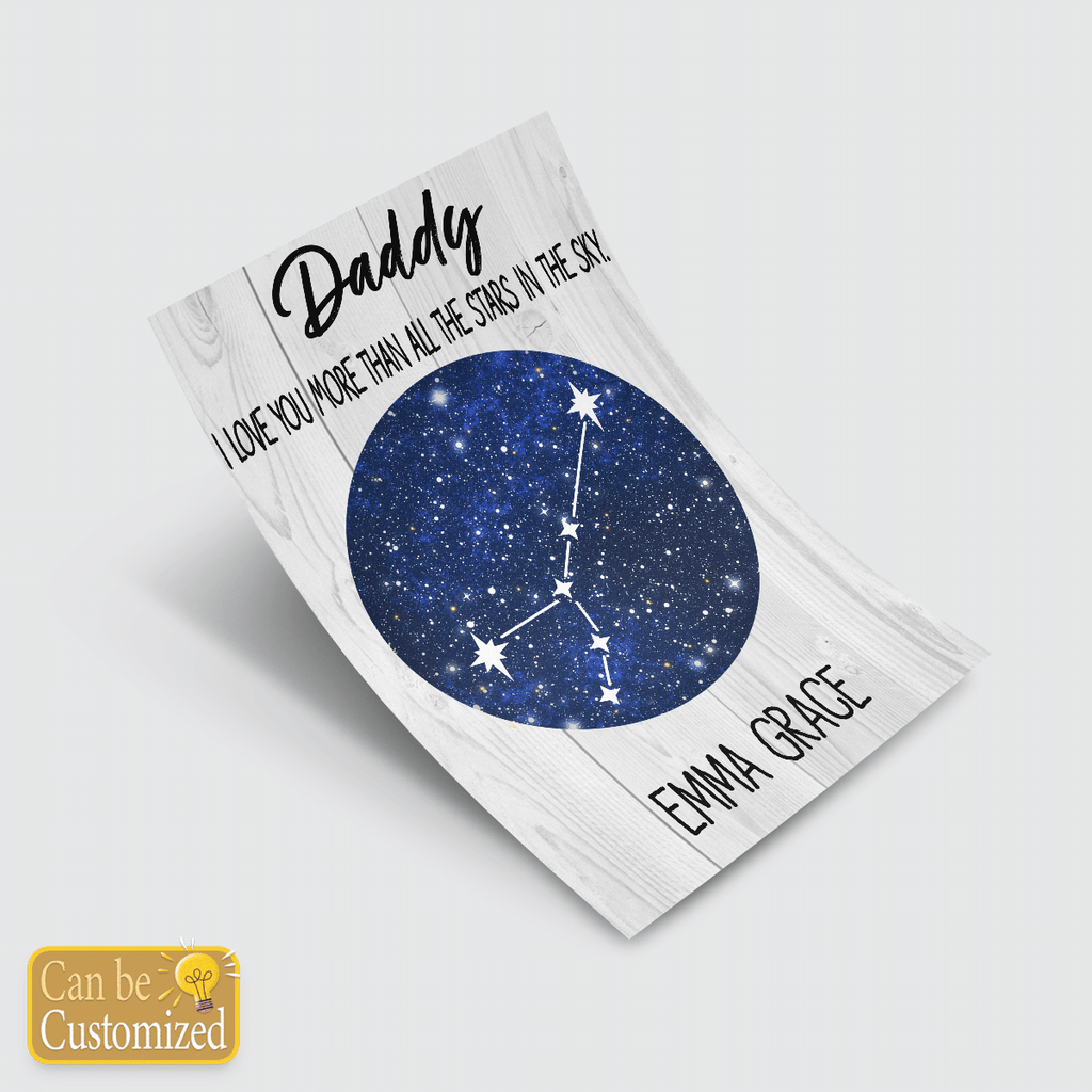 Personalized Wall Art Horoscope Birthday Gifts for Dad I Love You More Than All The Star