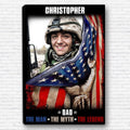 Dad The Man The Myth The Legend Personalized Name And Photo Veteran US Flag