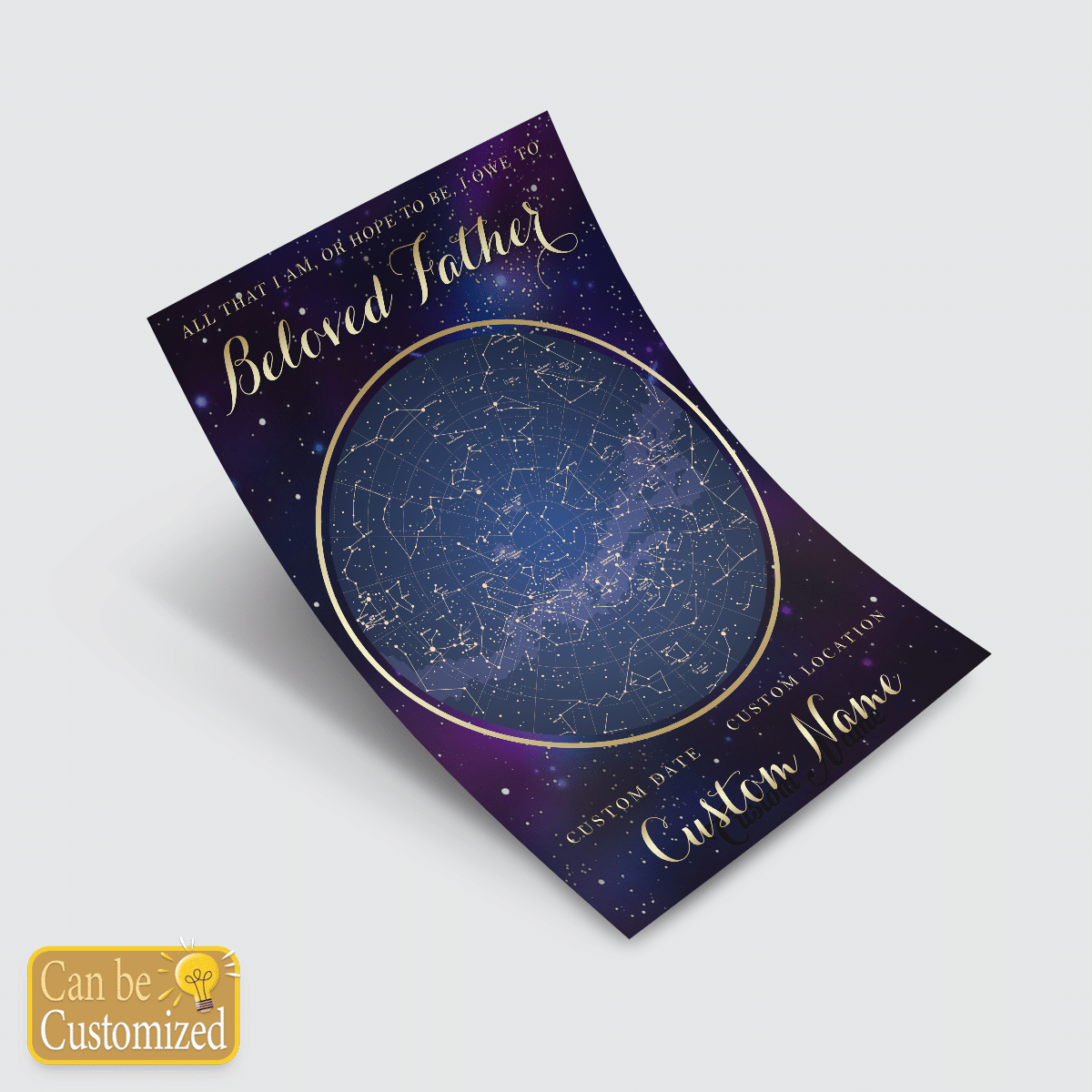 Gifts For Beloved Dad Constellation Map Custom Wall Art