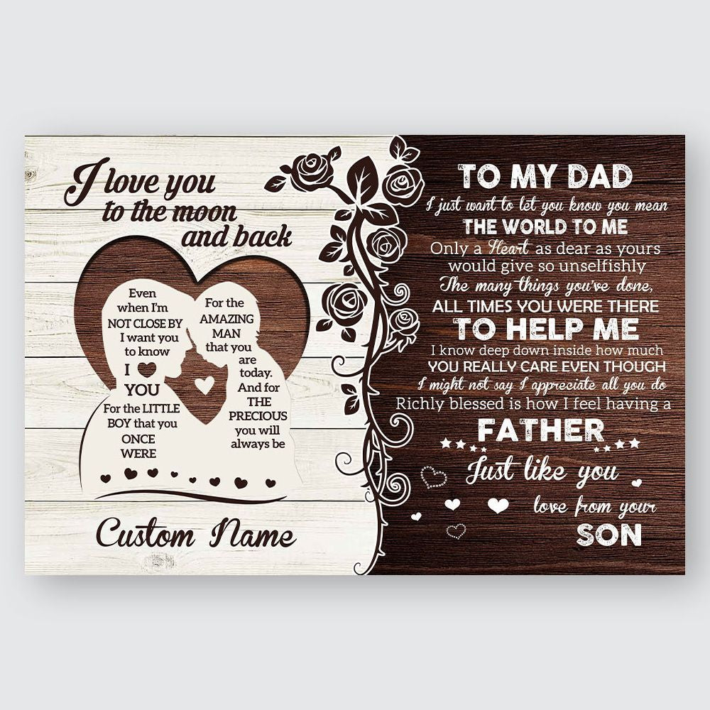 Personalized Gift From Son Love You To The Moon And Back Wall Art