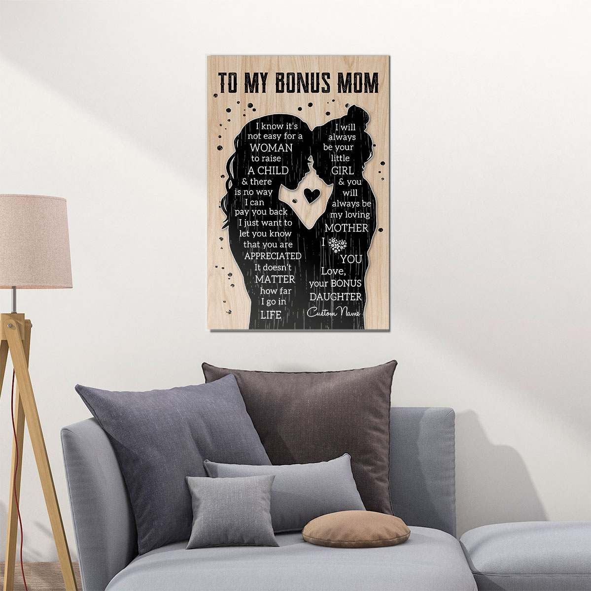 Gift For Bonus Mom Poster To My Bonus Mom From Daughter Custom Name