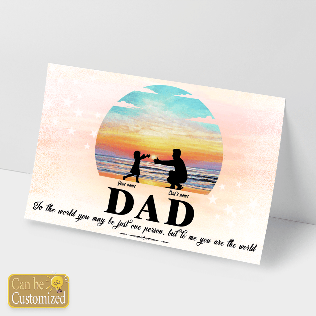 Gifts for Dad from Daughter To Me You Are The World Custom Wall Art Sunrise Art