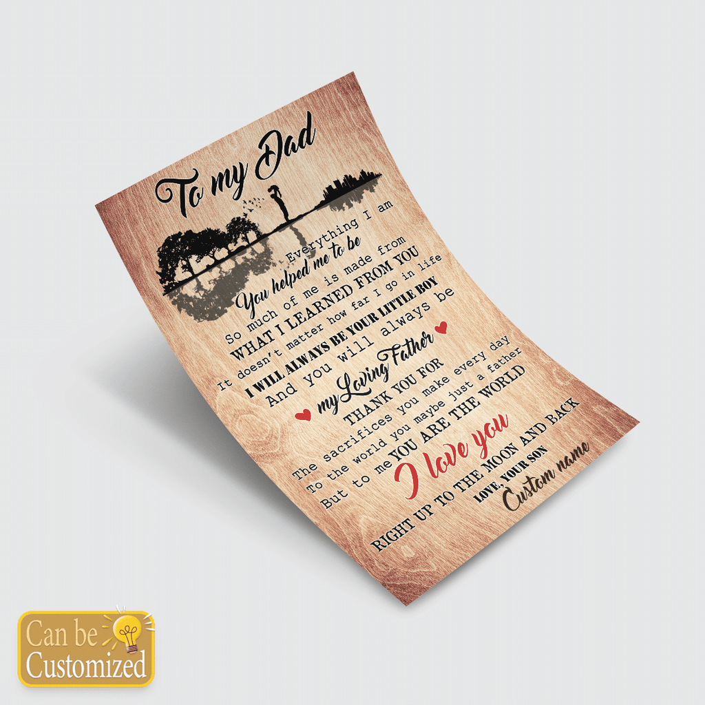 Personalized Gifts For Dad From Son To My Dad Wall Art Meaningful Gifts Idea