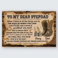 Gifts for Stepdad To My Dear Stepdad Wall Art Cowboy Boots Personalized Gift