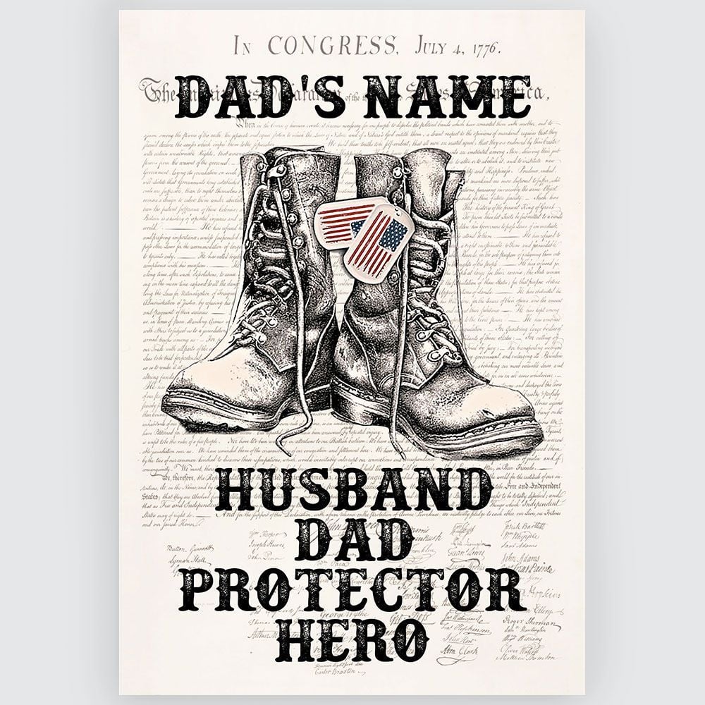 Personalized Gifts For Veteran Dad Husband Protector Hero Meaningful Wall Art