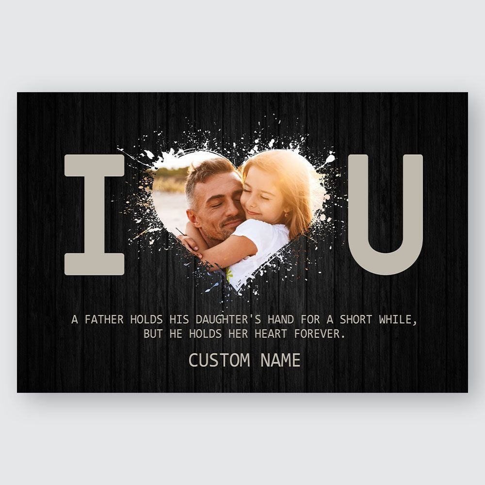 Gifts for Dad from Daughter Custom Photo Wall Art I Love You