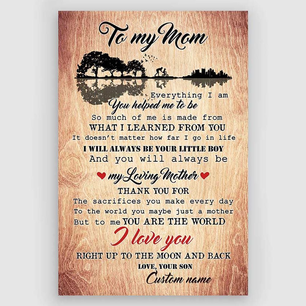 Personalized Gift From Son To My Mom Wall Art With Quotes