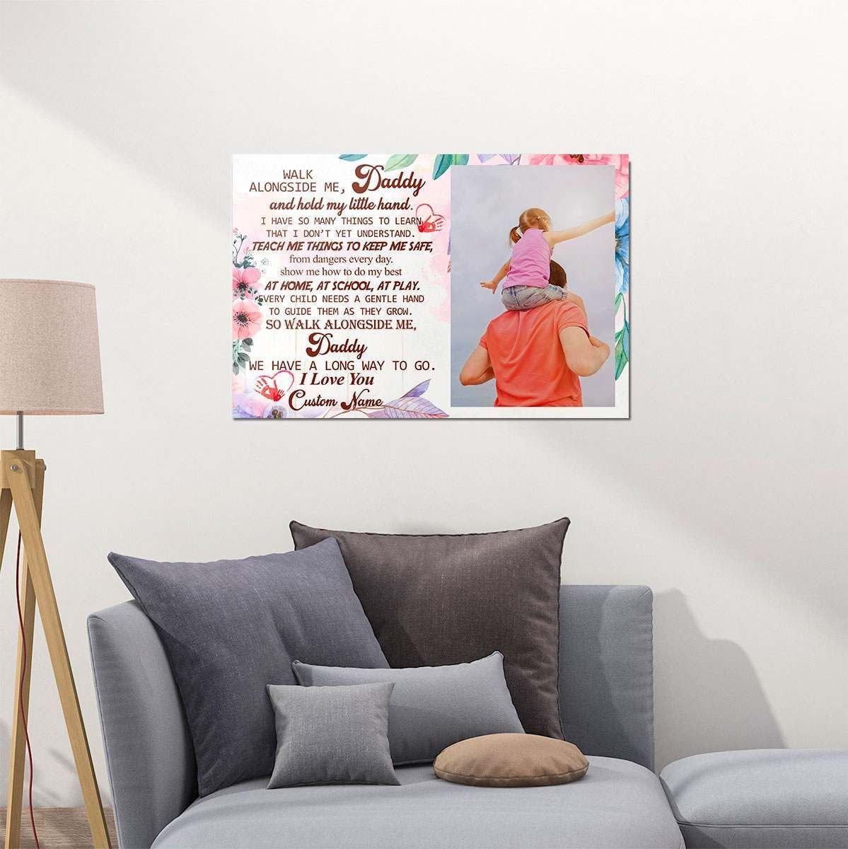 Personalized Gift From Daughter Walk Alongside Me Daddy Custom Name & Photo