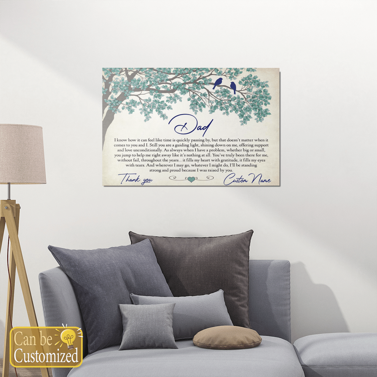 Gifts for Dad I'll Be Standing Strong And Proud Wall Art Personalized Gift