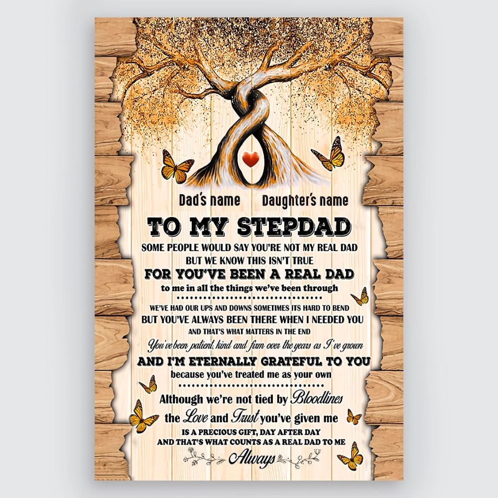 Gifts for Bonus Dad To My Stepdad Meaningful Quotes Personalized Gifts Idea