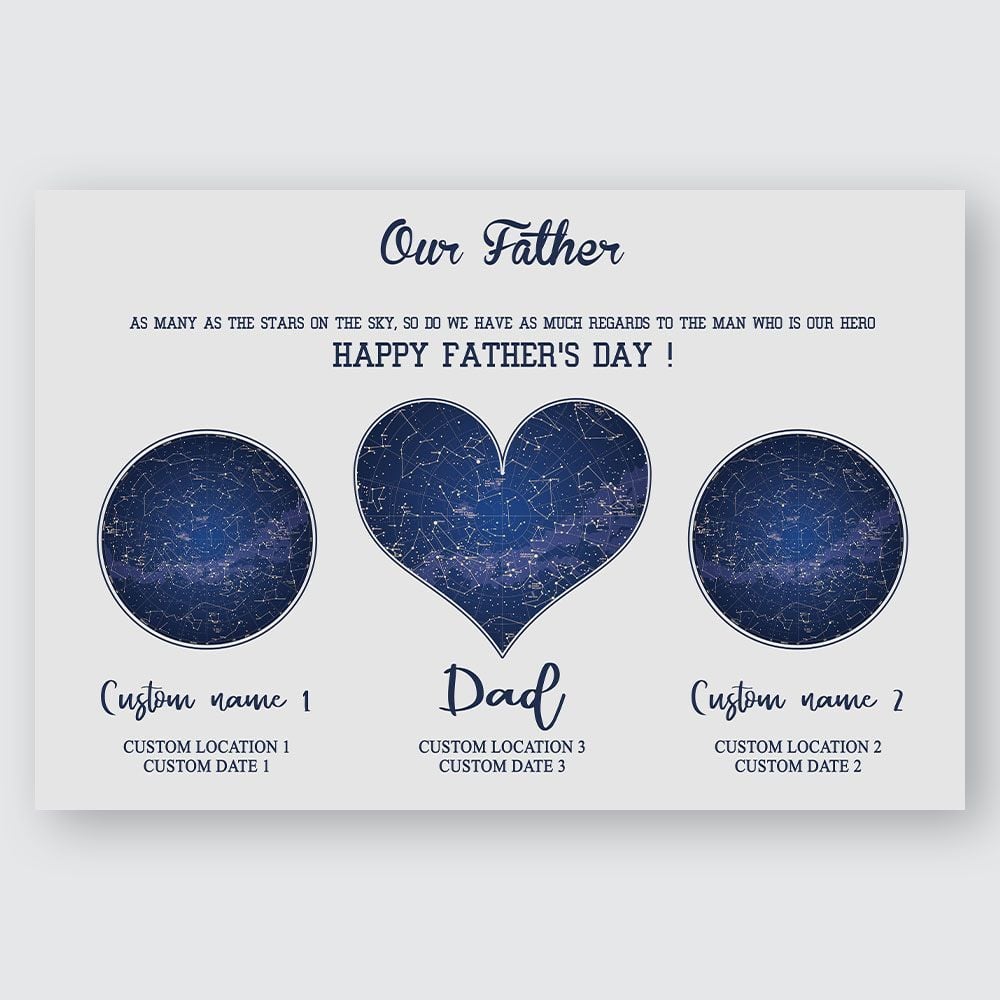 Gift For Dad Constellation Maps Personalized Wall Art