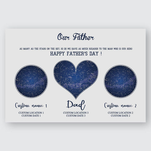 Gift For Dad Constellation Maps Personalized Wall Art
