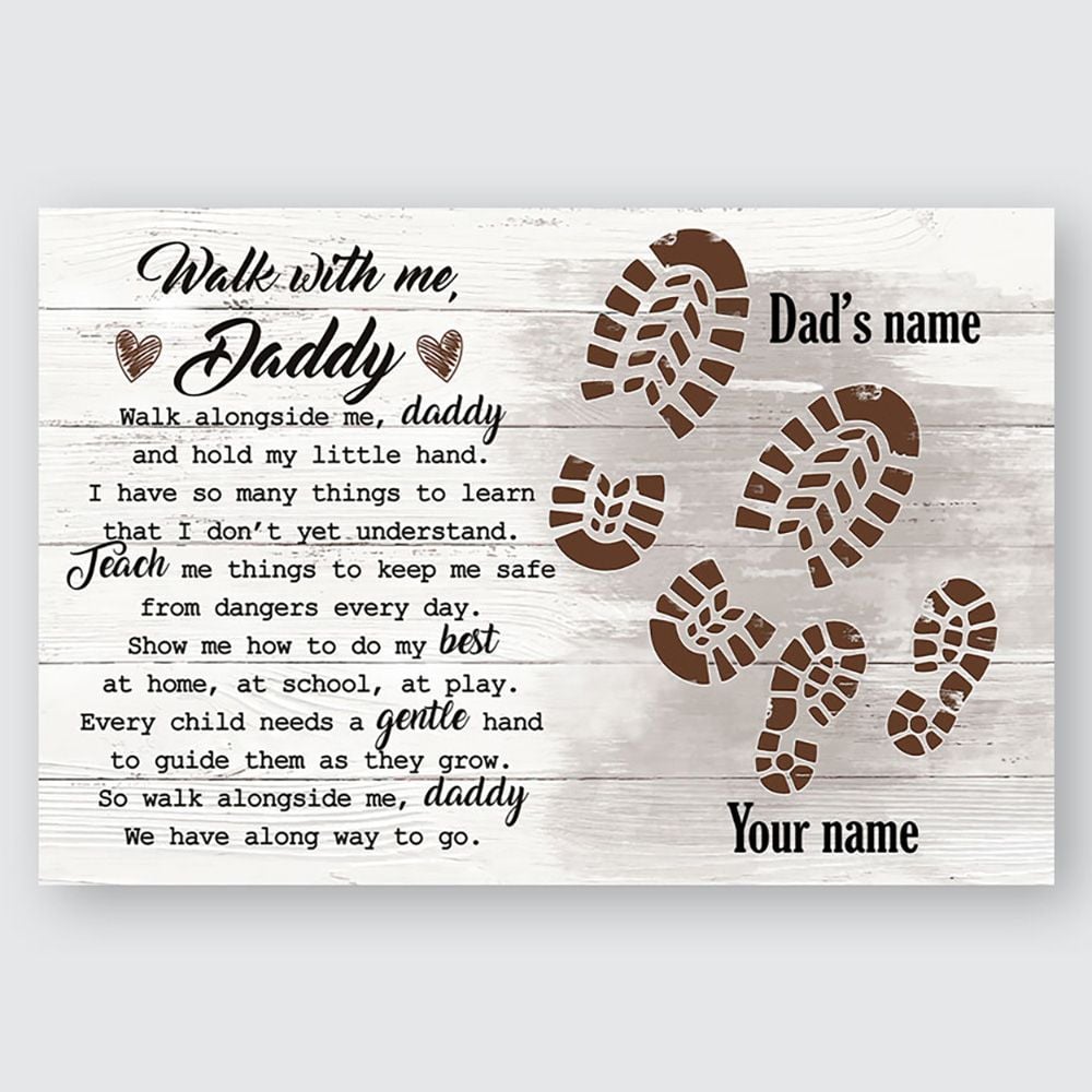 Gifts for Dad Walk With Me Daddy Meaningful Quotes Personalized Gifts Idea