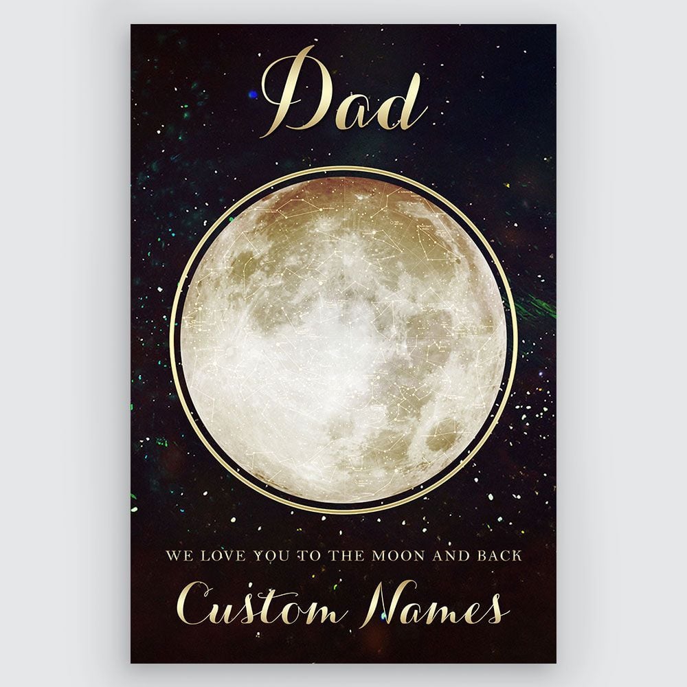 Gifts Dad We Love You To The Moon And Back Personalized Wall Art