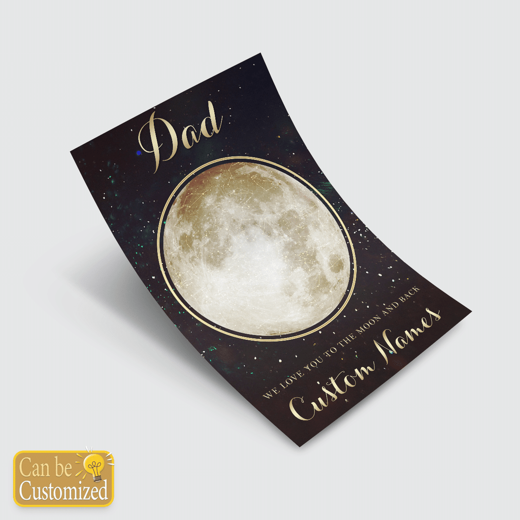 Gifts Dad We Love You To The Moon And Back Personalized Wall Art