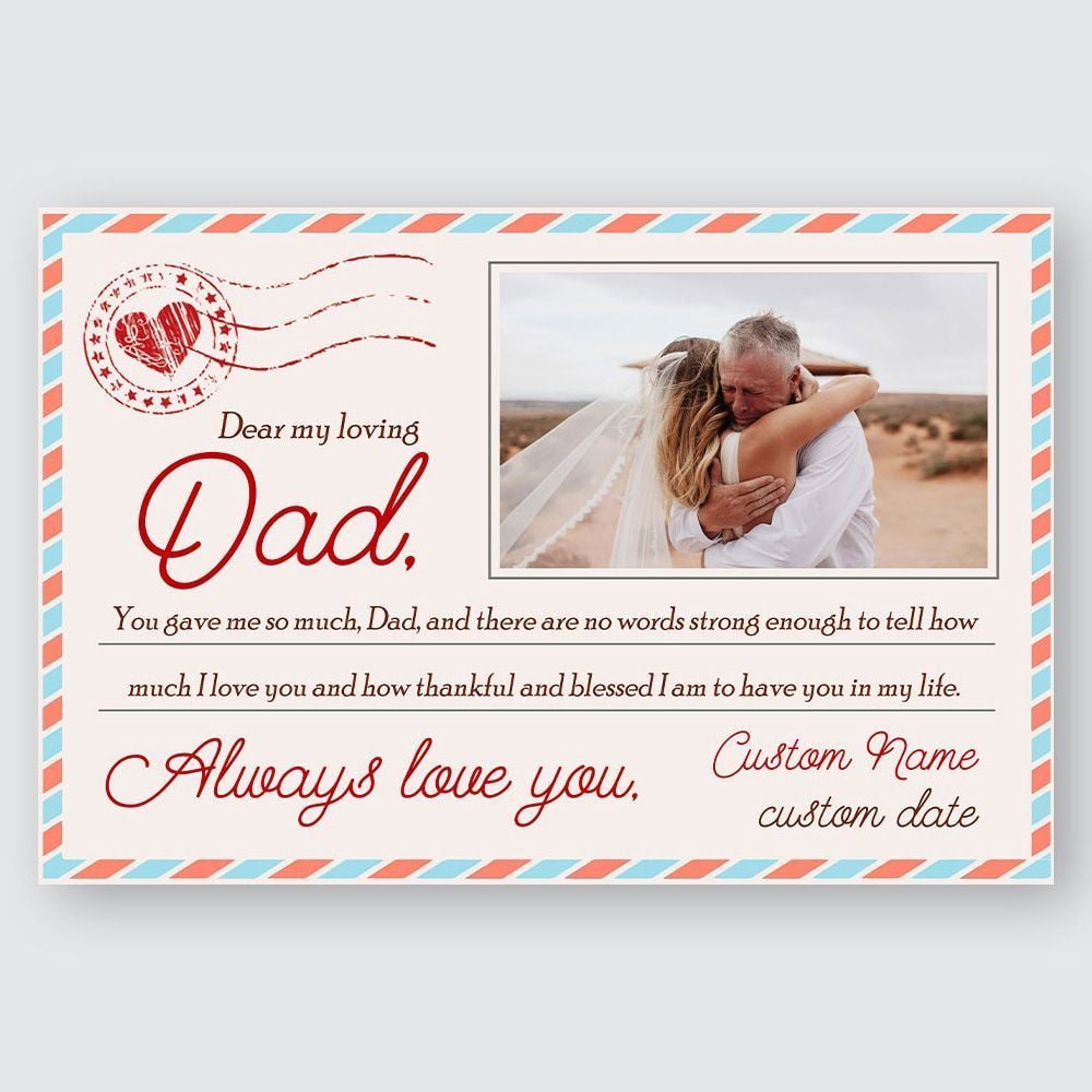 Personalized Gift For Dad Wall Art You Gave Me So Much Letter Style