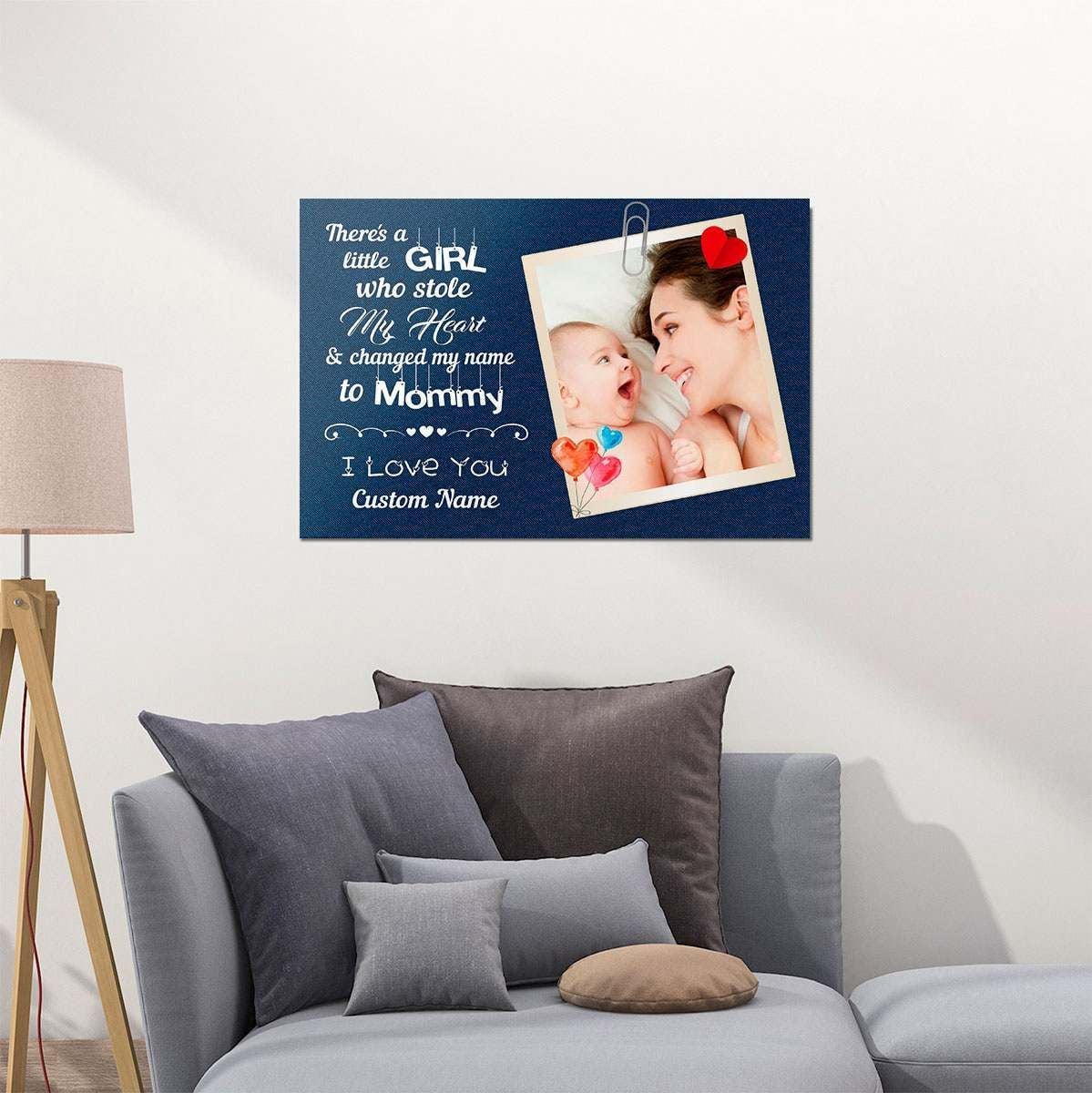 Personalized Gift For Mom Wall Art There's A Little Girl Who Stole My Heart