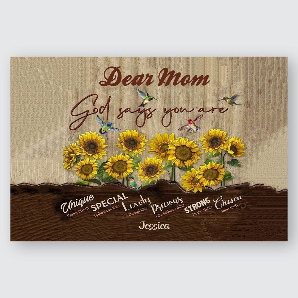 Gifts for Mom Grandma Aunt Sister God Says You Are Wall Art with Sunflowers