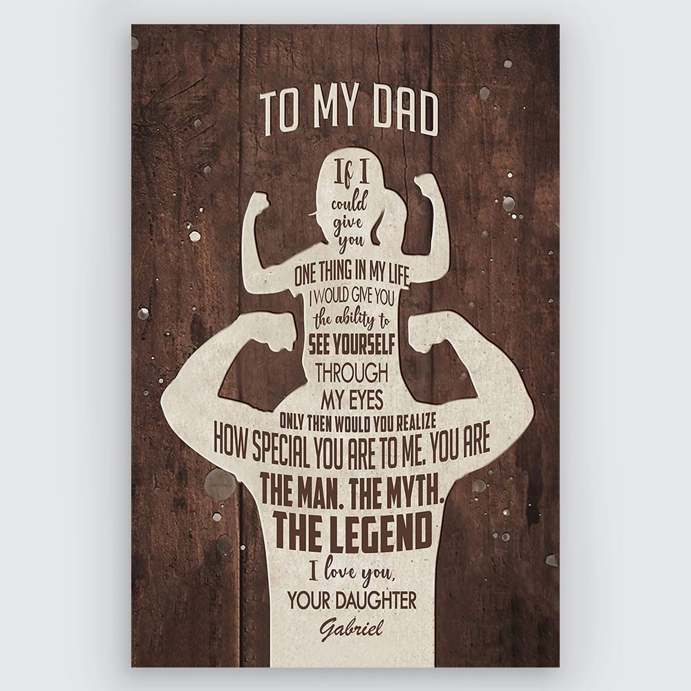 Gifts for Dad from Daughter Meaningful Quote Wall Art Personalized Gifts
