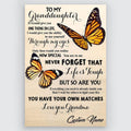 Gift For Granddaughter From Grandma Meaningful Quotes Custom Name Butterfly