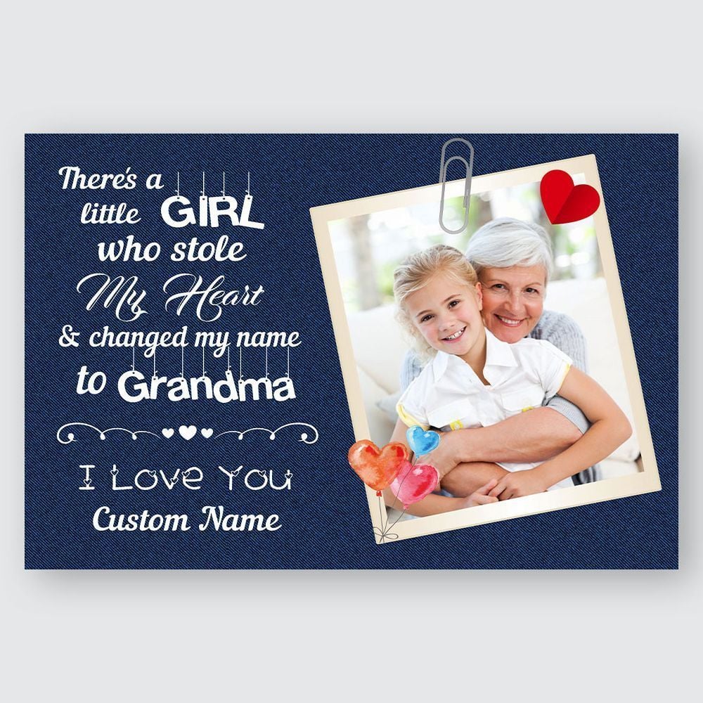 Personalized Gift For Grandma Wall Art There's A Little Girl Who Stole My Heart
