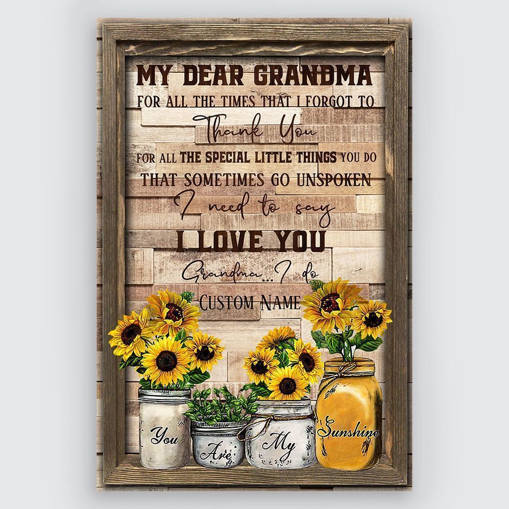 Gift For Grandma From Grandchild My Dear Grandma You Are my Sunshine