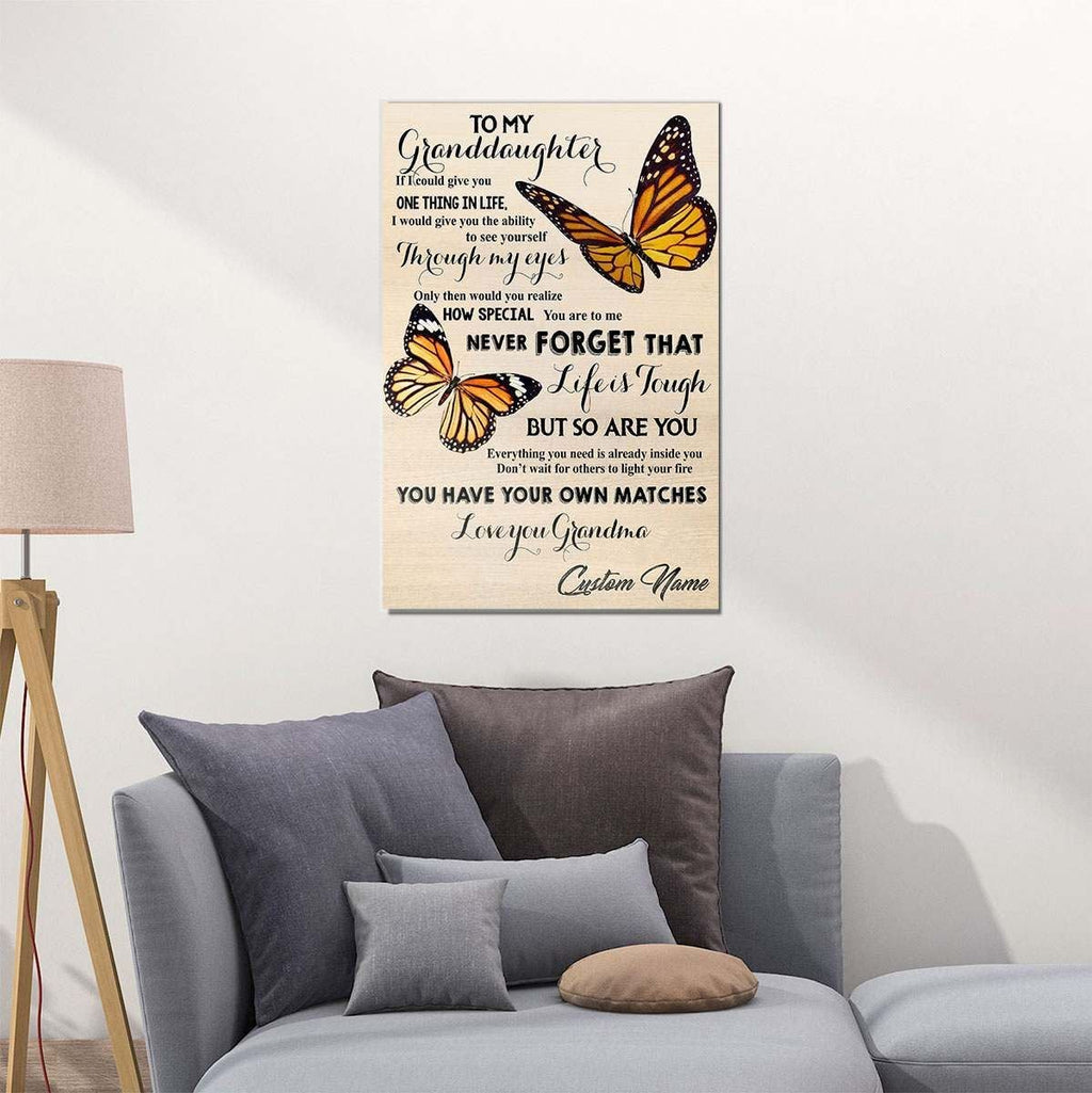 Gift For Granddaughter From Grandma Meaningful Quotes Custom Name Butterfly