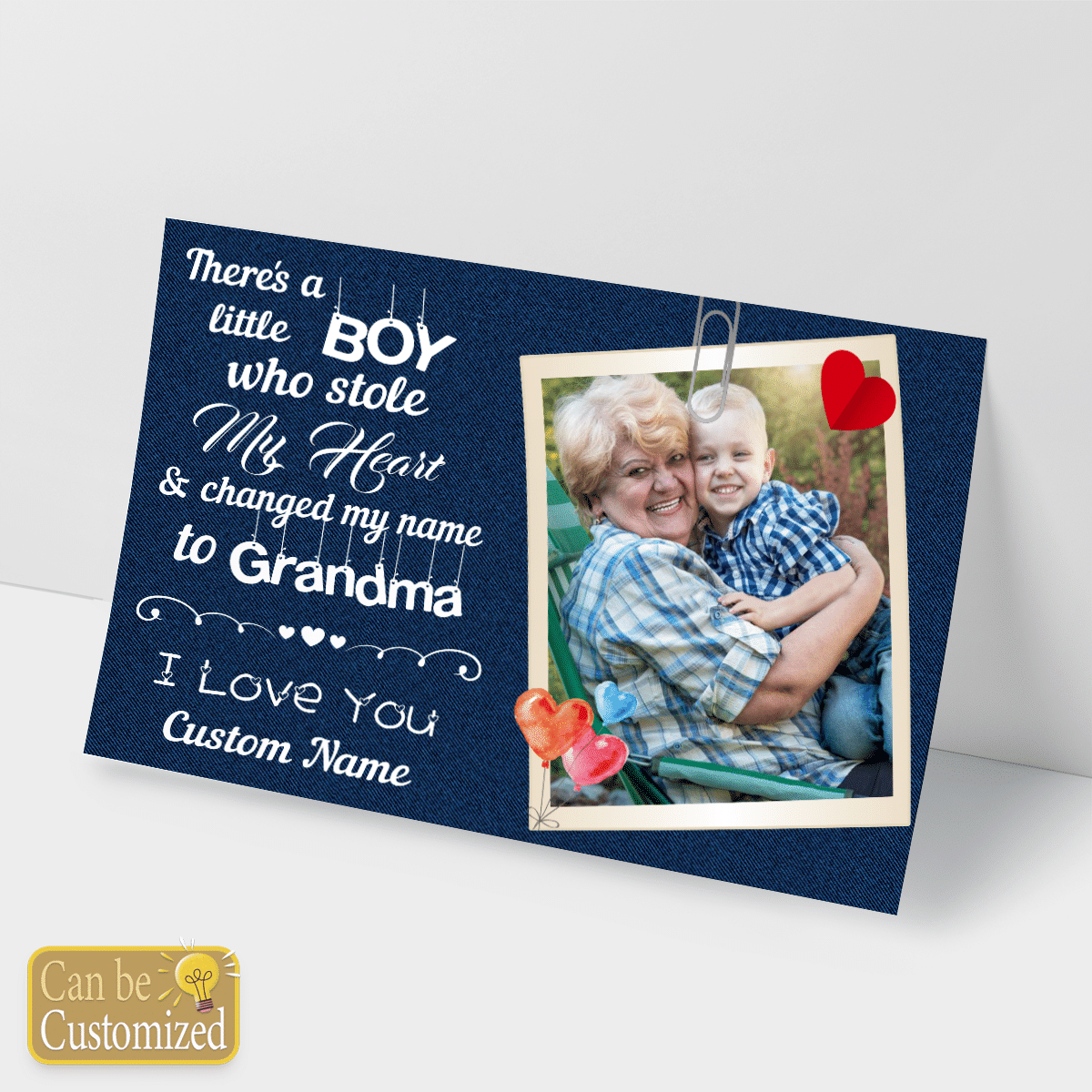 Personalized Gift For Grandma Wall Art There's A Little Boy Who Stole My Heart