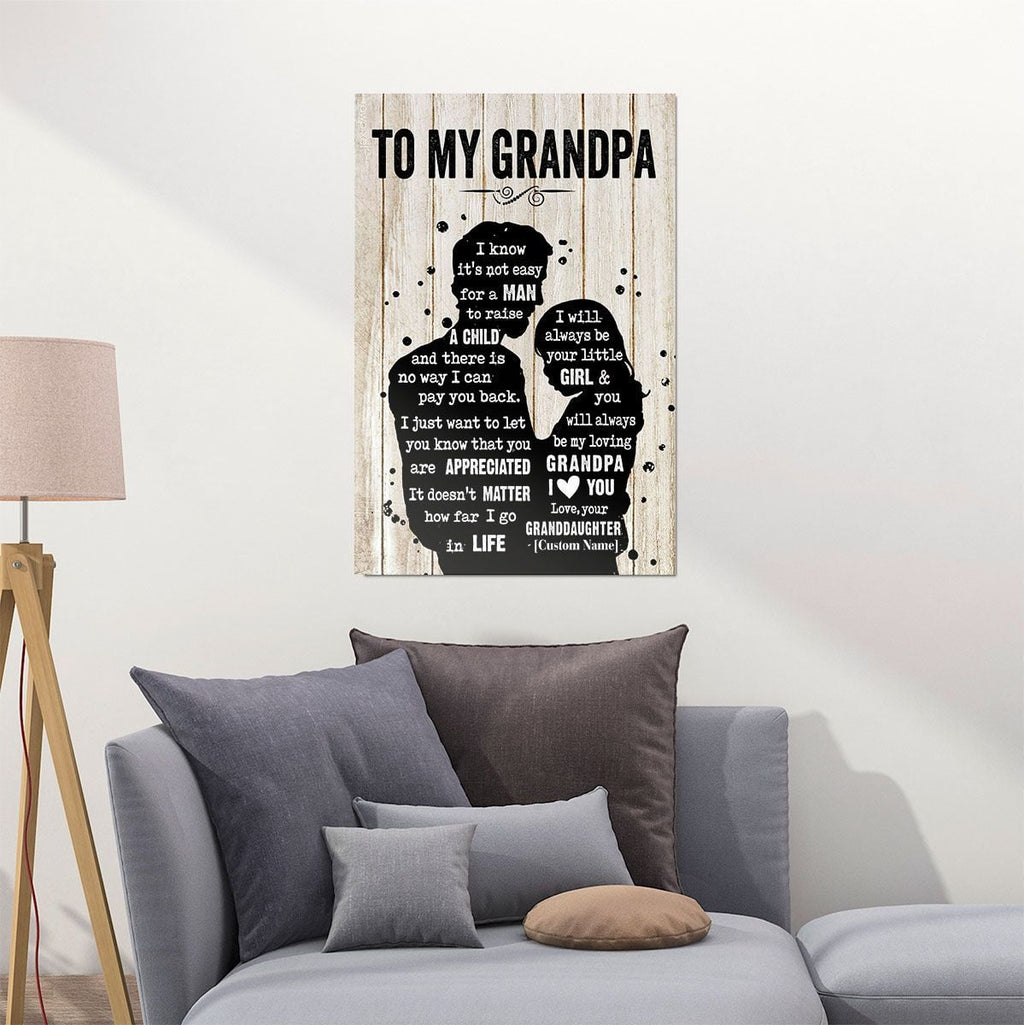 Gifts For Grandpa From Granddaughter Meaningful Quotes Wall Art