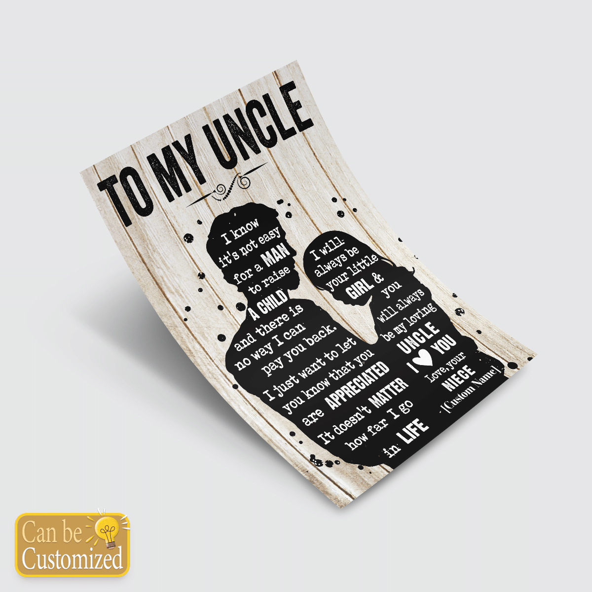 Gifts For Uncle From Niece Meaningful Quotes Wall Art