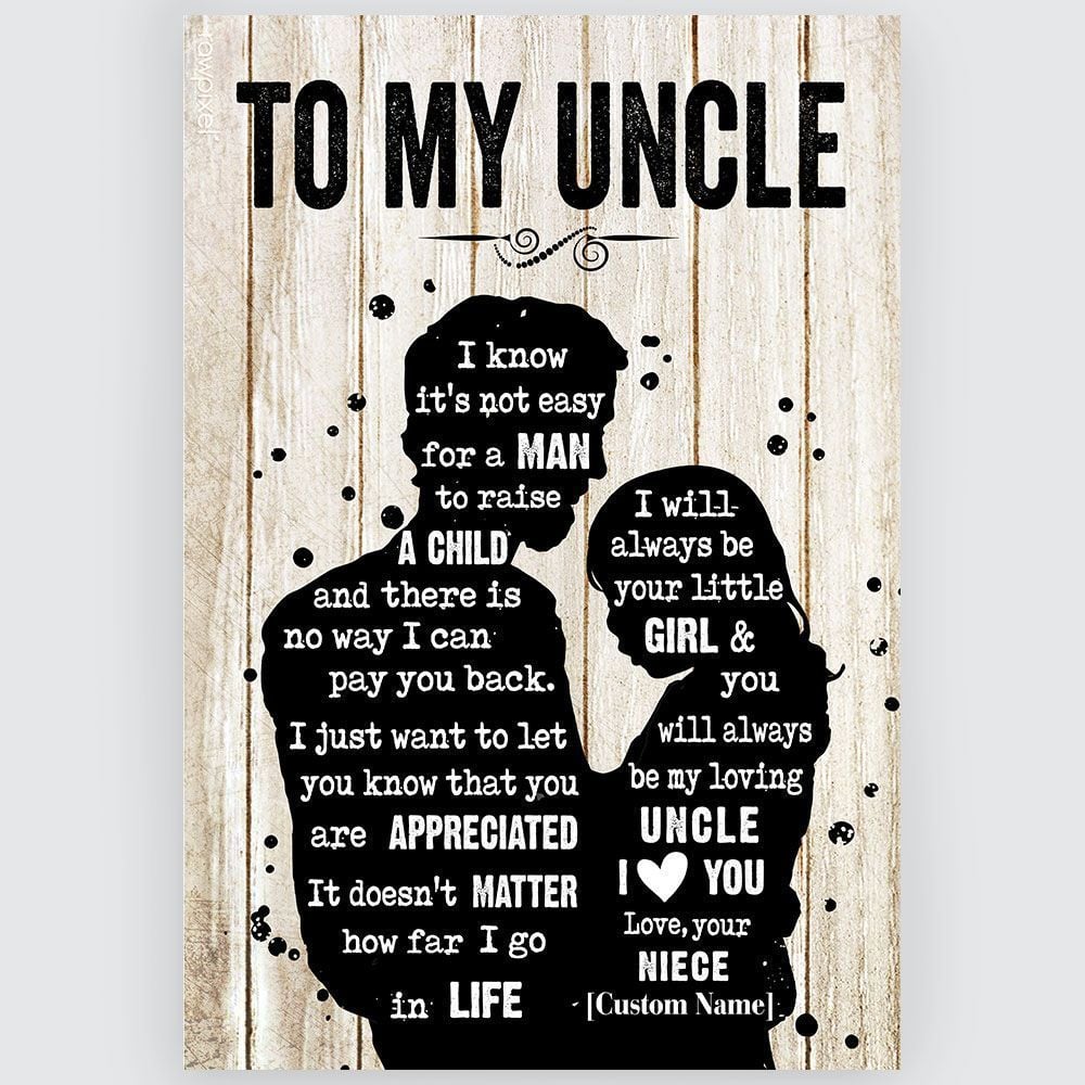 Gifts For Uncle From Niece Meaningful Quotes Wall Art