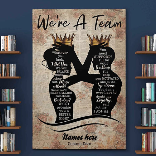 Anniversary Gifts Canvas Poster We Are A Team For Boyfriend or Girlfriend