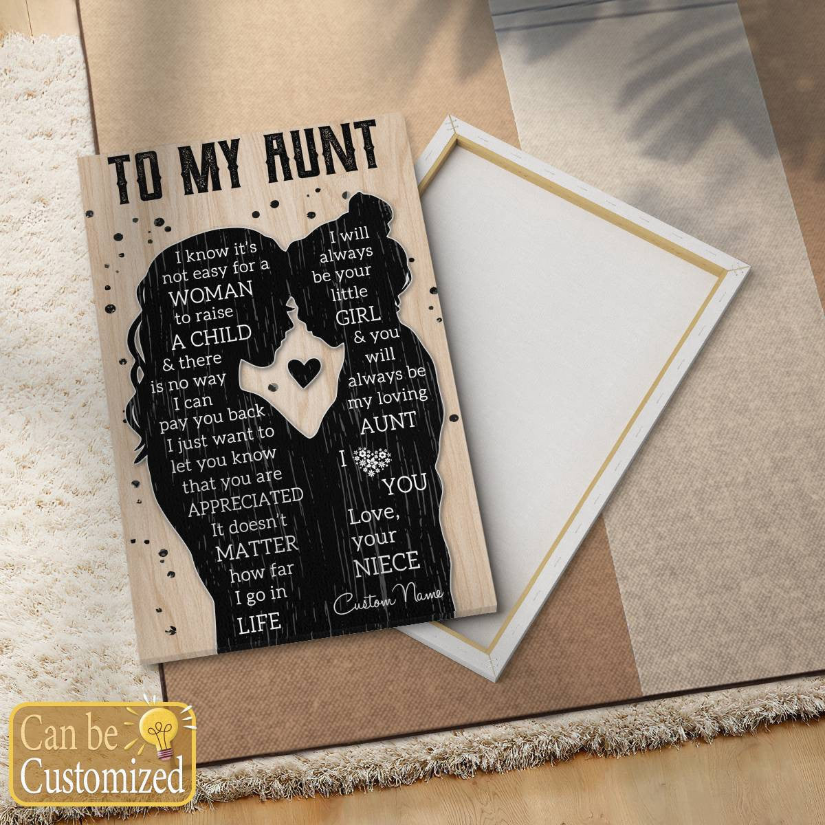 Gifts For Aunties Poster To My Aunt From A Niece Silhouette Meaningful Quotes